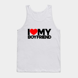 I Love My Boyfriend Red Hearts Love Couple Tank Top